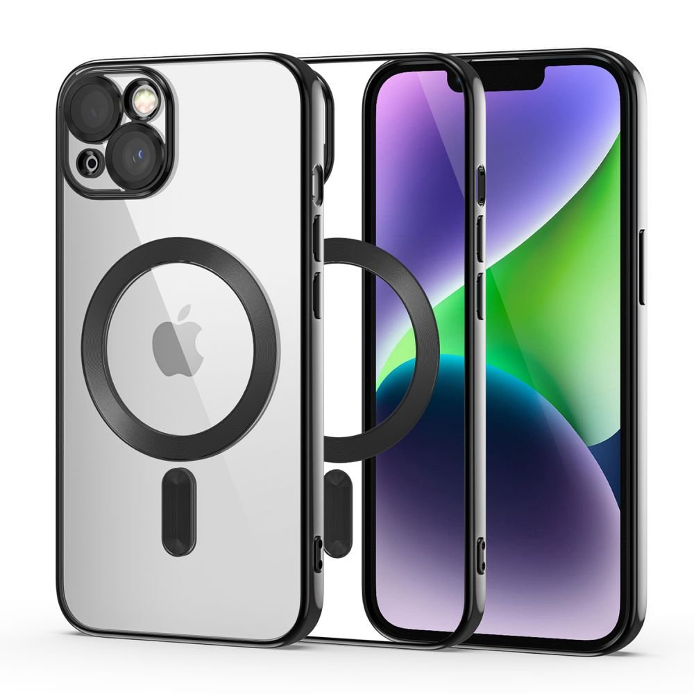 Tech - Protect iPhone 14 Magshine Θήκη Σιλικόνης TPU με Magsafe - Διάφανη / Black
