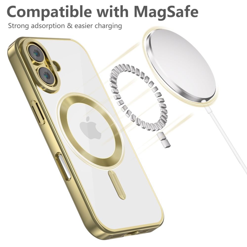 Tech - Protect iPhone 16 MagFlex Θήκη Σιλικόνης TPU με MagSafe - Διάφανη / Satin Gold