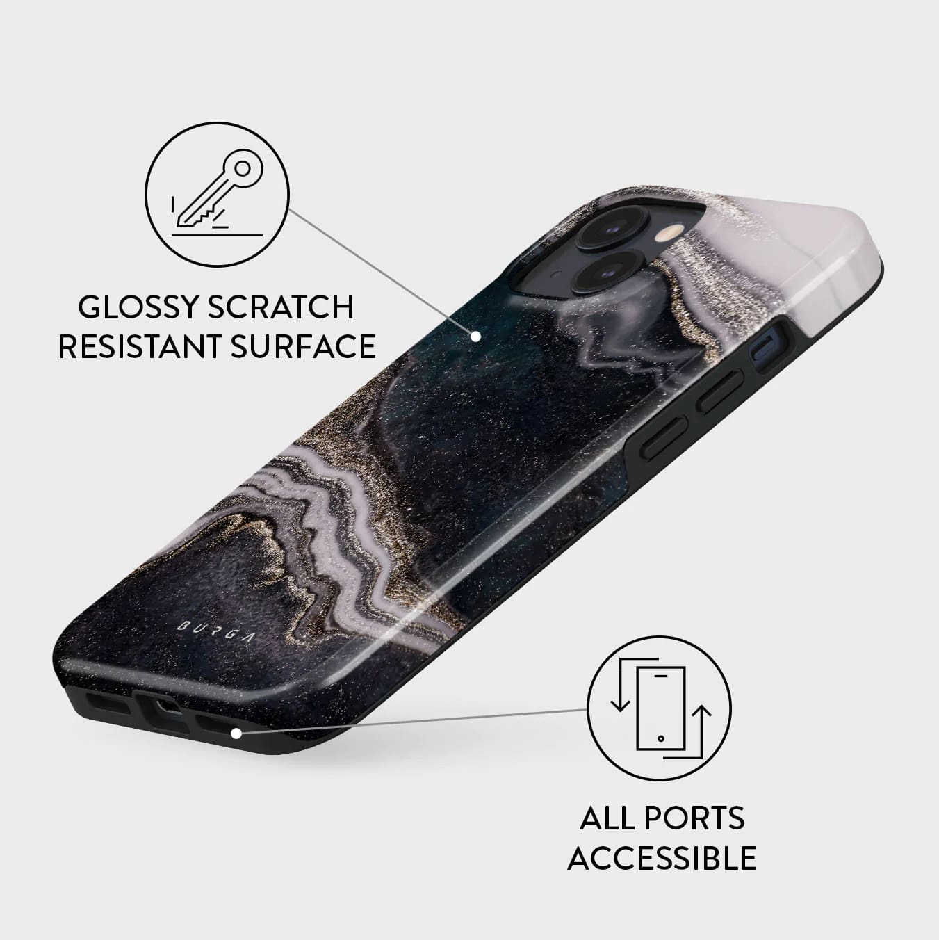 Burga iPhone 15 Fashion Tough MagSafe Σκληρή Θήκη με MagSafe - Magic Night
