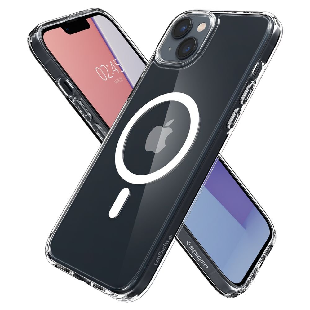 Spigen iPhone 14 Plus / iPhone 15 Plus Ultra Hybrid Mag Σκληρή Θήκη με Πλαίσιο Σιλικόνης Και MagSafe - White / Διάφανη