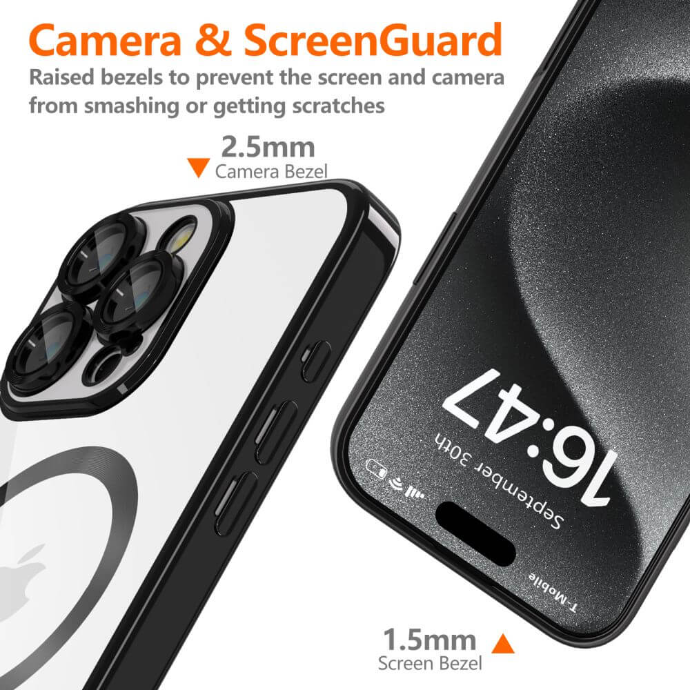 Tech - Protect iPhone 16 Pro MagFlex Θήκη Σιλικόνης TPU με MagSafe - Διάφανη / Shiny Black
