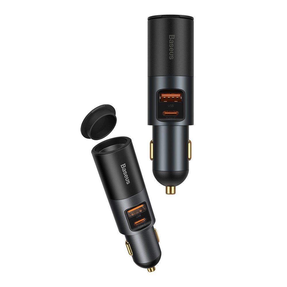 Baseus Share Together 120W Φορτιστής Αυτοκινήτου Γρήγορης Φόρτισης με 1 Θύρα USB και 1 Θύρα Type - C - Grey - CCBT - C0G