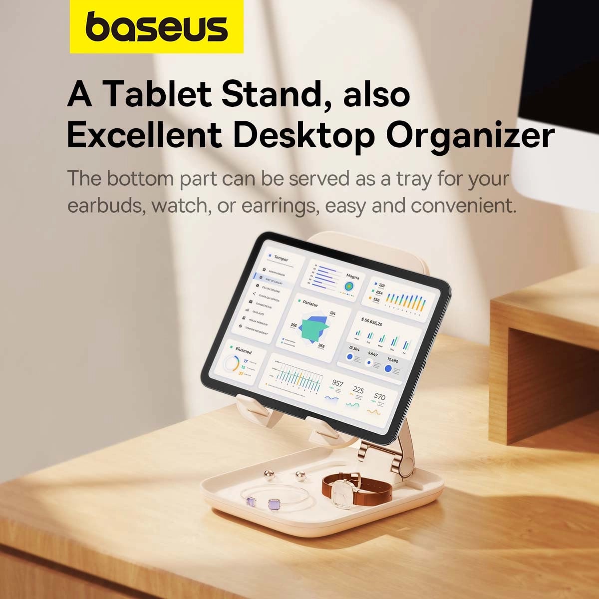 Baseus BS - HP009 Seashell Series Αναδιπλούμενη Βάση Στήριξης Tablet - Pink