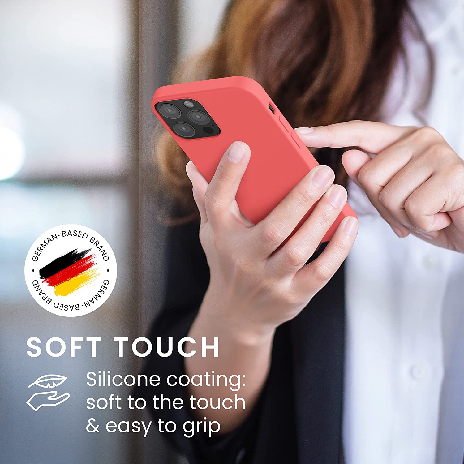 KW iPhone 12 / iPhone 12 Pro Θήκη Σιλικόνης Rubber TPU - Living Coral - 52641.141