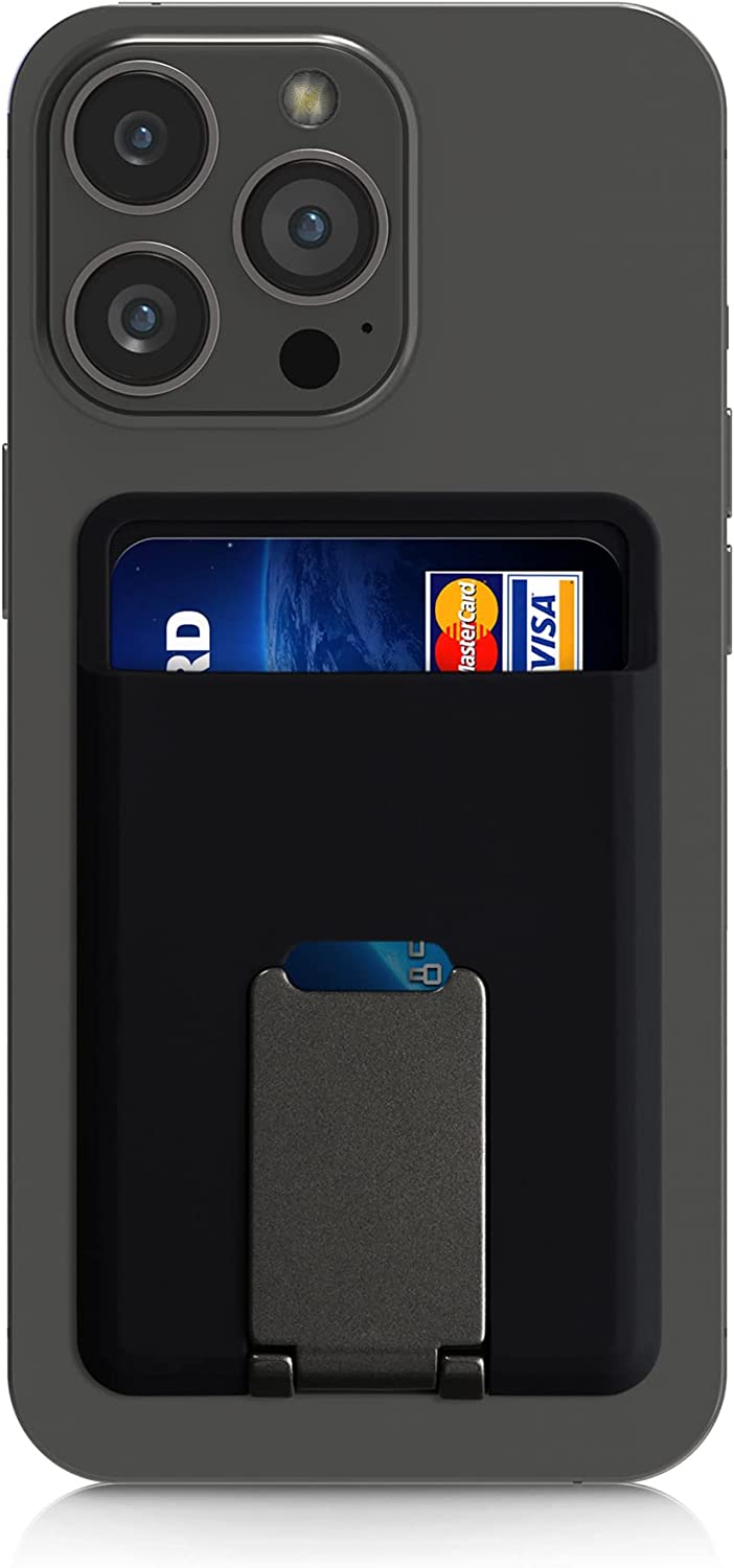 KW iPhone Μαγνητική Θήκη από Σιλικόνη για Πιστωτικές Κάρτες με Stand - Black - 58791.01