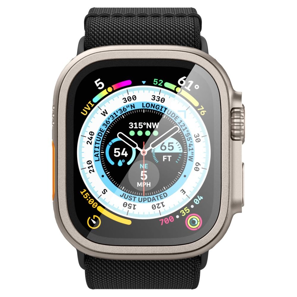 Spigen Προστασία Οθόνης Apple Watch Ultra (1/2/3) - 49mm - Glas.TR Slim Pro Αντιχαρακτικό Γυαλί Οθόνης - Titanium