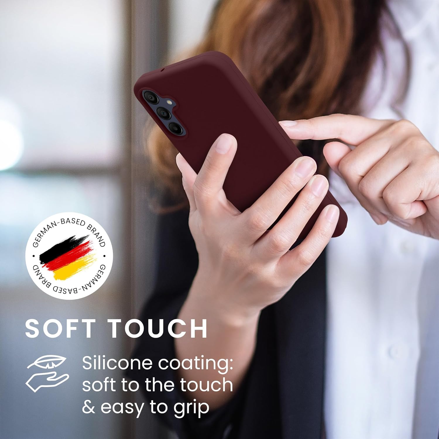 KW Samsung Galaxy A15 4G / A15 5G Θήκη Σιλικόνης Rubberized TPU - Bordeaux Purple