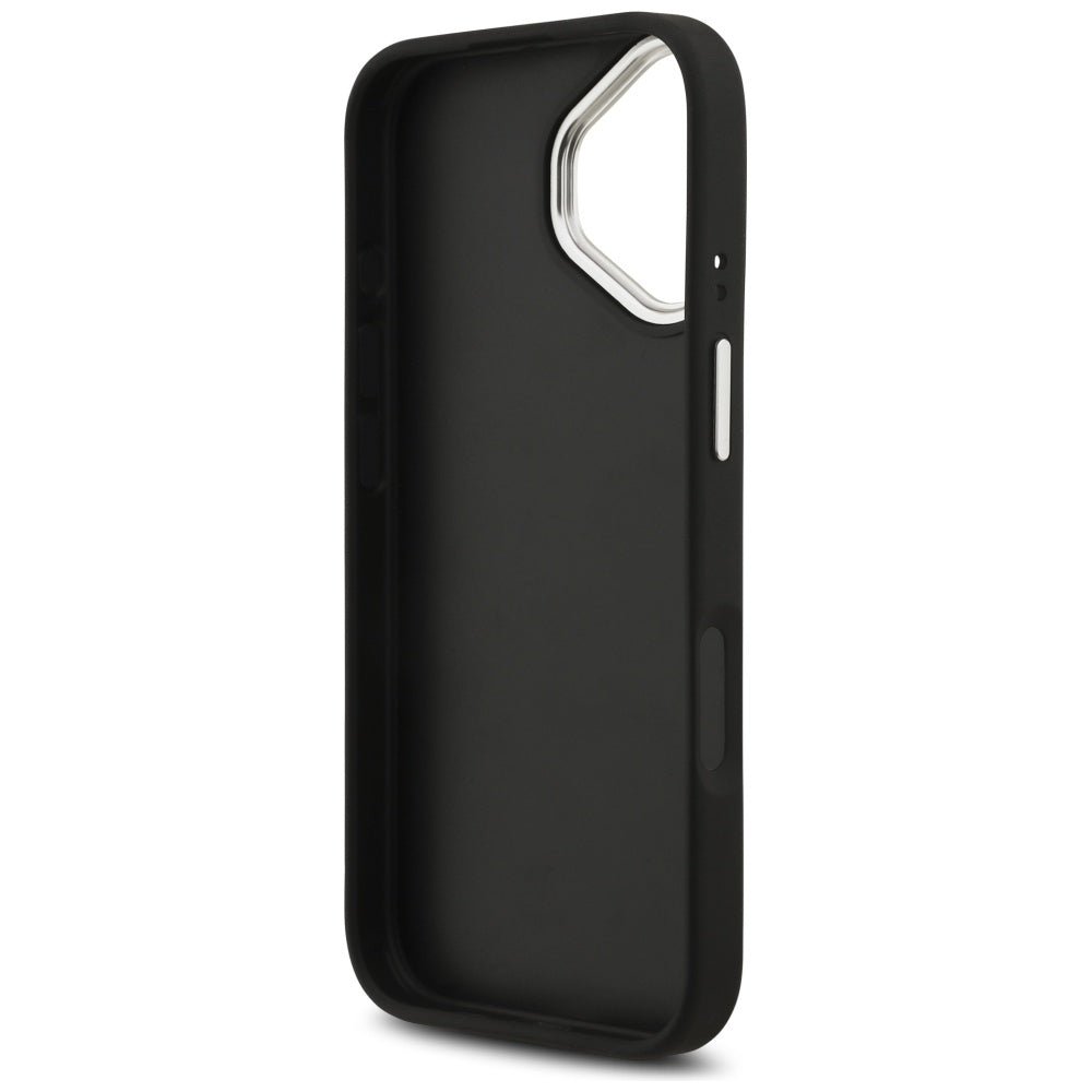 Guess iPhone 17 - Grained Big 4G Classic Logo - Σκληρή Θήκη με Επένδυση από Οικολογικό Δέρμα - Black - GUHCP17SPG4SMCEK