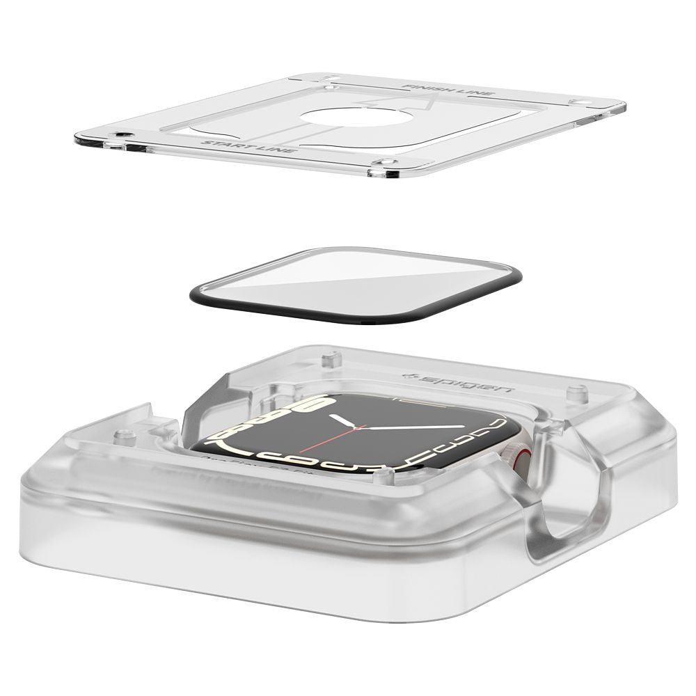 Spigen Προστασία Οθόνης Apple Watch 7 / 8 / 9 - 45 mm - Proflex EZ Fit Αντιχαρακτικό Γυαλί Οθόνης - 2 Τεμάχια - Black