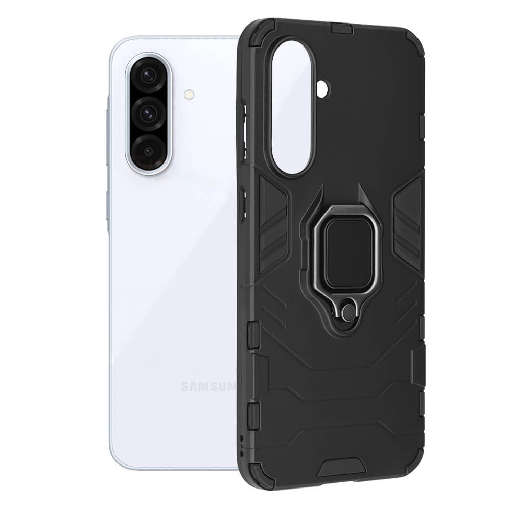 Techsuit Samsung Galaxy A36 5G / A56 5G - Silicone Shield - Σκληρή Θήκη με Δαχτυλίδι Συγκράτησης - Black