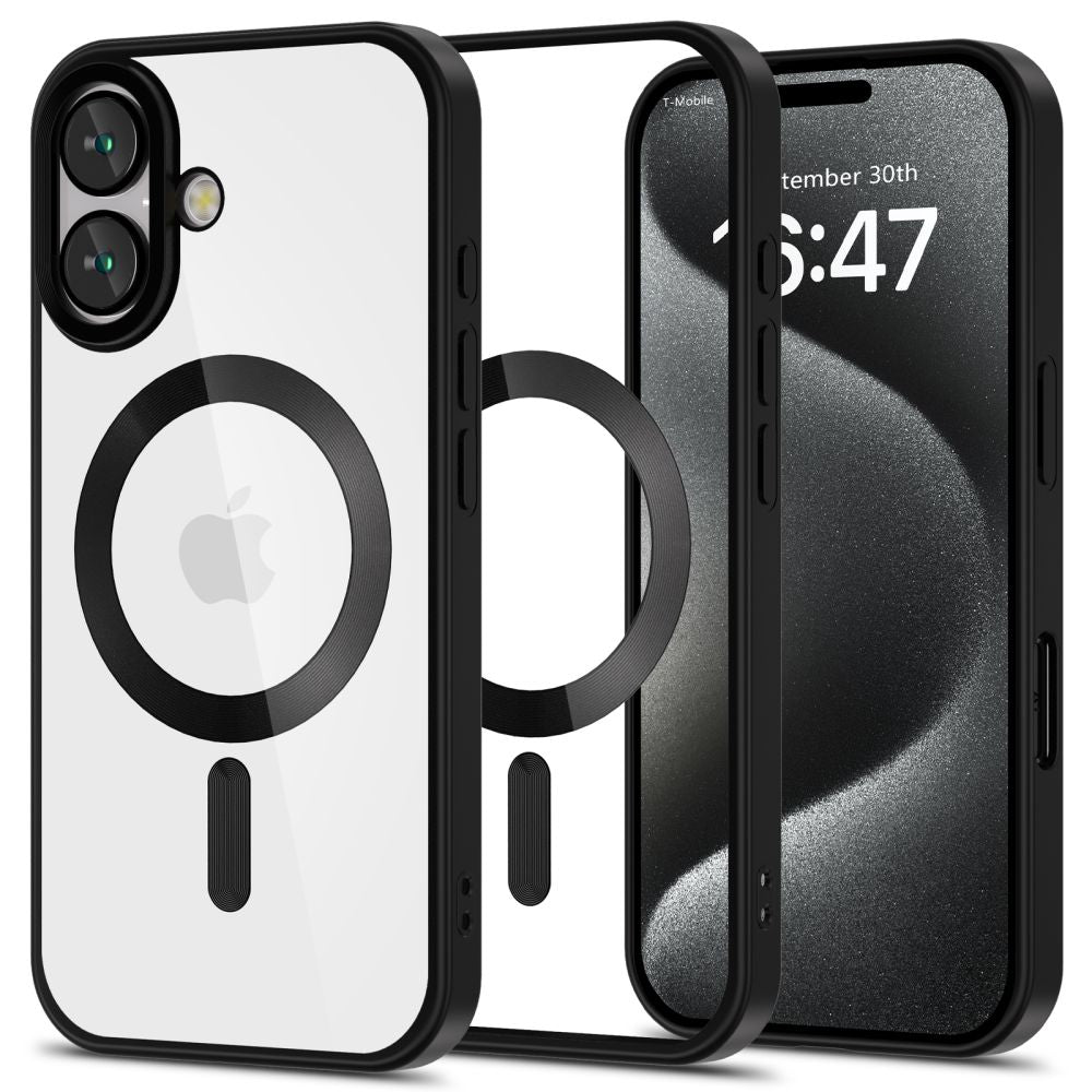 Tech - Protect iPhone 16 MagFlex Θήκη Σιλικόνης TPU με MagSafe - Διάφανη / Satin Black