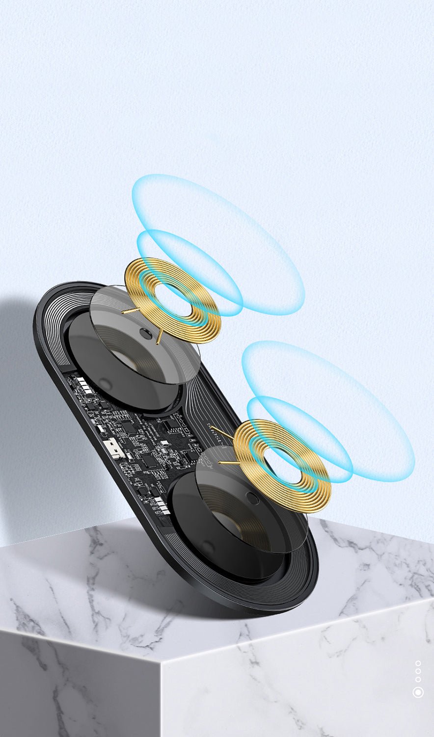 Baseus Simple 2in1 Wireless Charger for Smartphones - Ασύρματος Φορτιστής Qi Charge 15W - Μαύρο / Διάφανο - WXJK - A01