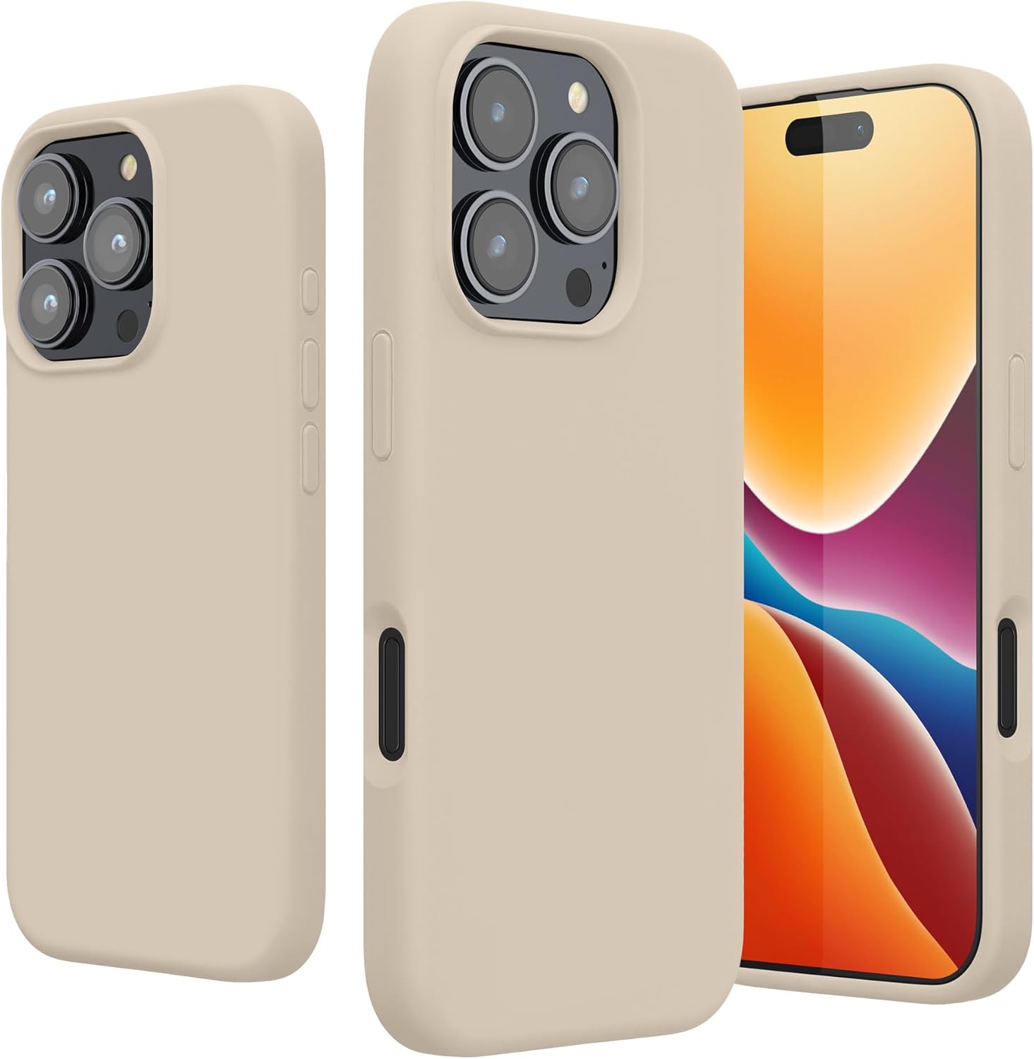 KW iPhone 16 Pro Θήκη Σιλικόνης Rubberized TPU - Cream