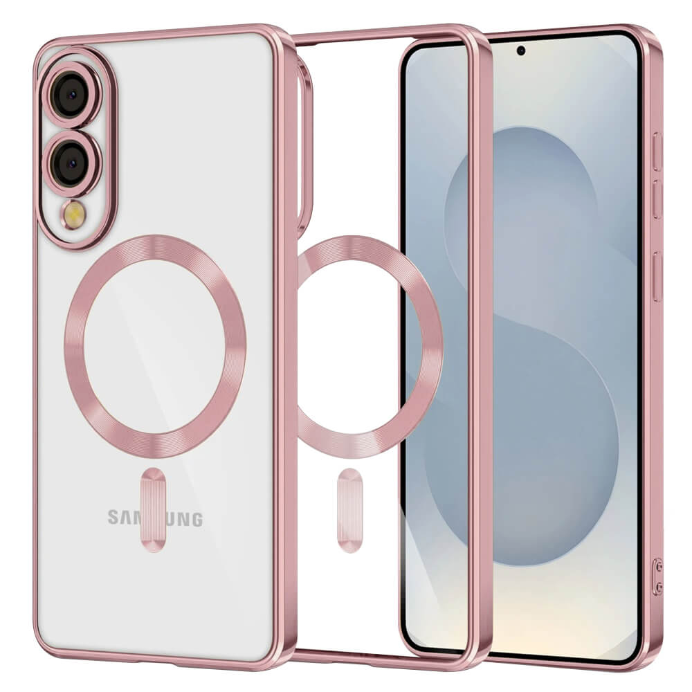 Techsuit Samsung Galaxy S25 Edge - Luxury Crystal MagSafe - Θήκη Σιλικόνης - Pink