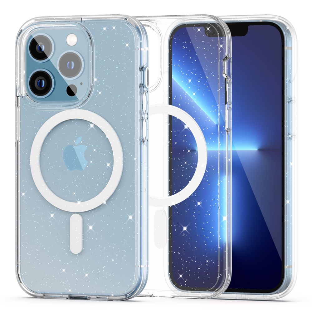 Tech - Protect iPhone 13 Pro Flexair Hybrid MagSafe Σκληρή Θήκη με Πλαίσιο Σιλικόνης και MagSafe - Glitter
