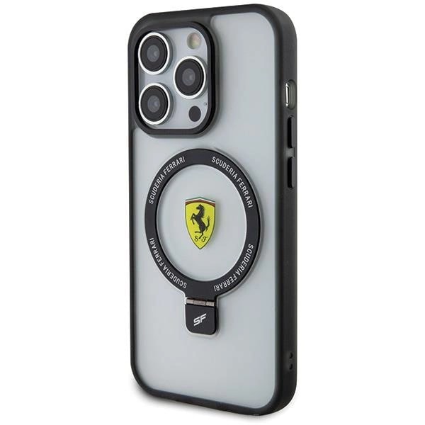 Ferrari iPhone 15 Pro Max Ring Stand 2023 Collection MagSafe Σκληρή Θήκη με Πλαίσιο Σιλικόνης και Stand / MagSafe - Ημιδιάφανη / Black - FER000607 - 0