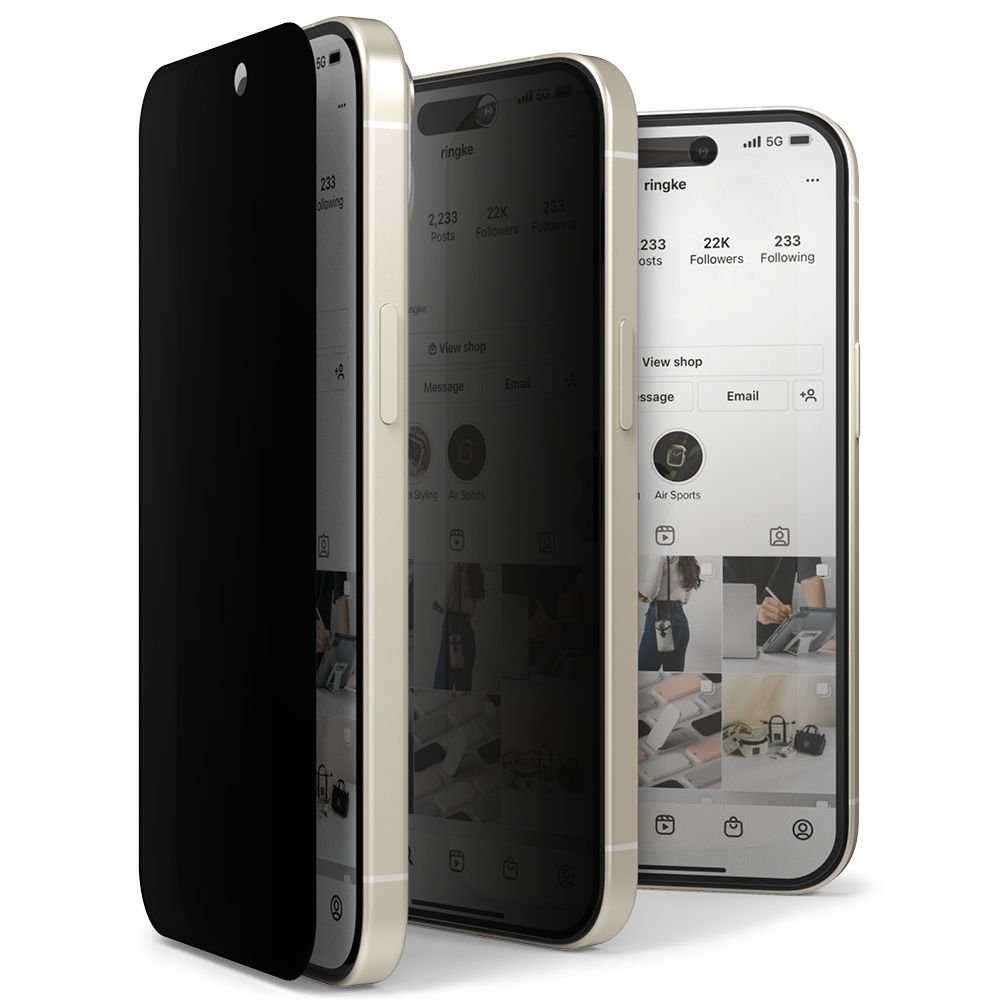 Ringke iPhone 15 TG Glass 0.3mm 2.5D 9H Tempered Glass Αντιχαρακτικό Γυαλί Οθόνης - Privacy
