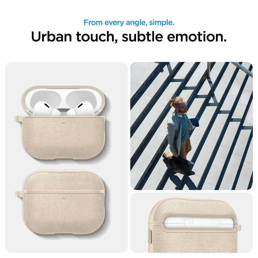 Spigen AirPods Pro 3 Θήκη από Σιλικόνη και Ύφασμα - Urban Fit - Dune Beige
