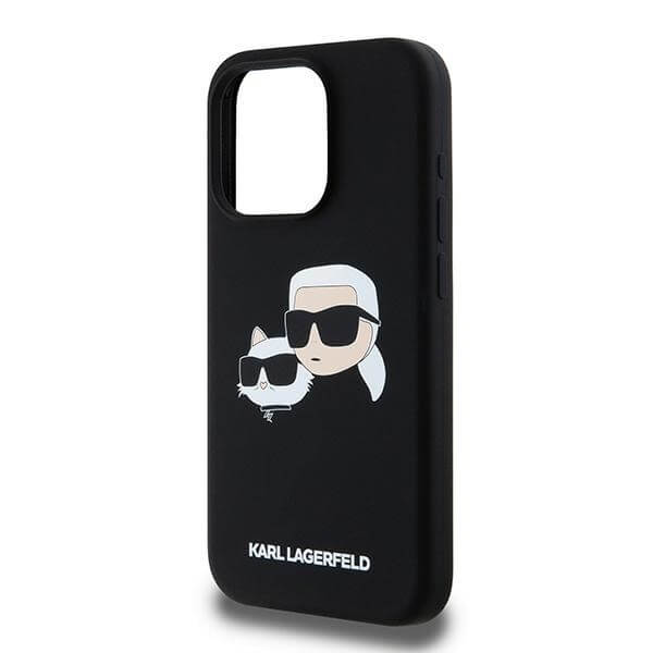 Karl Lagerfeld iPhone 15 Pro Max - Silicone Karl and Choupette - Θήκη Σιλικόνης με MagSafe - Black - KLHMP15XSKCHPPLK