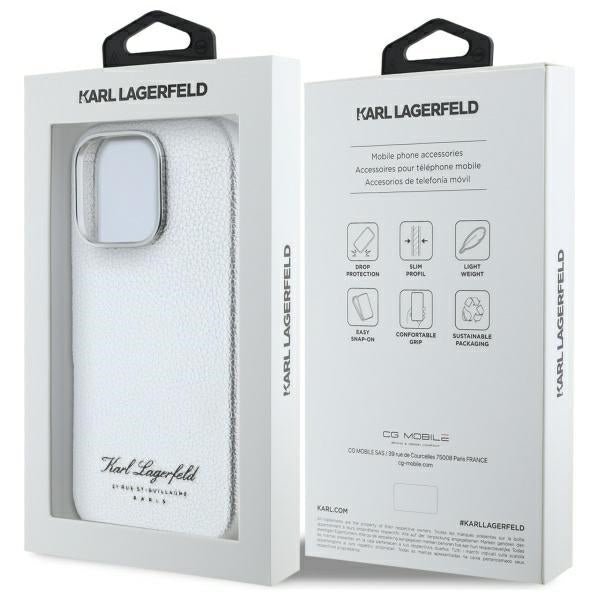 Karl Lagerfeld iPhone 16 Pro Max - FW Hotel RSG Σκληρή Θήκη με Επένδυση Συνθετικού Δέρματος - Grey - KLHCP16XPGWCMKHG