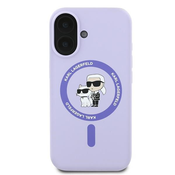 Karl Lagerfeld iPhone 16 - Silicone KC Heads Ring MagSafe - Θήκη Σιλικόνης με MagSafe - Purple - KLHMP16SSCMKCRHU