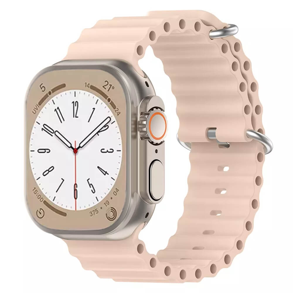 Techsuit Λουράκι Apple Watch 2/3/4/5/6/7/8/9/10/11 - SE (1/2/3) - 38/40/41/42mm Watchband W038 Σιλικόνης - Pink