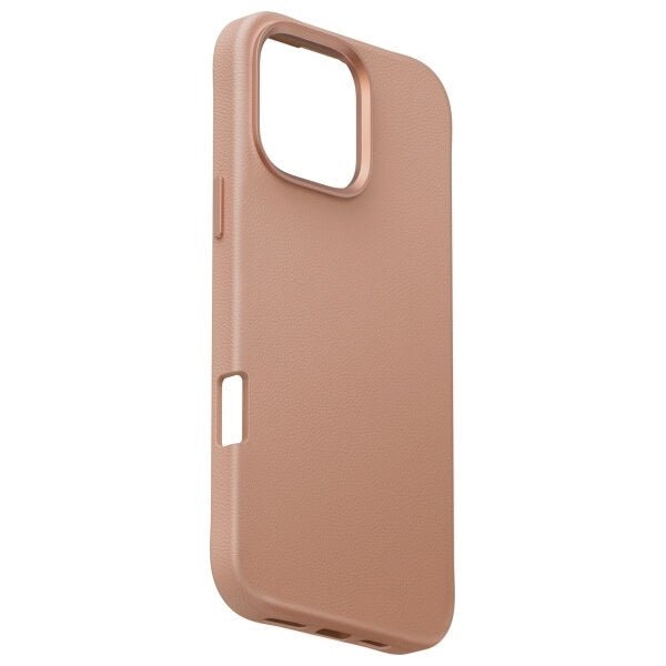Uniq iPhone 16 Pro - Coehl Muse - Σκληρή Θήκη με Επένδυση Συνθετικού Δέρματος και Λουράκι - Dusty Nude