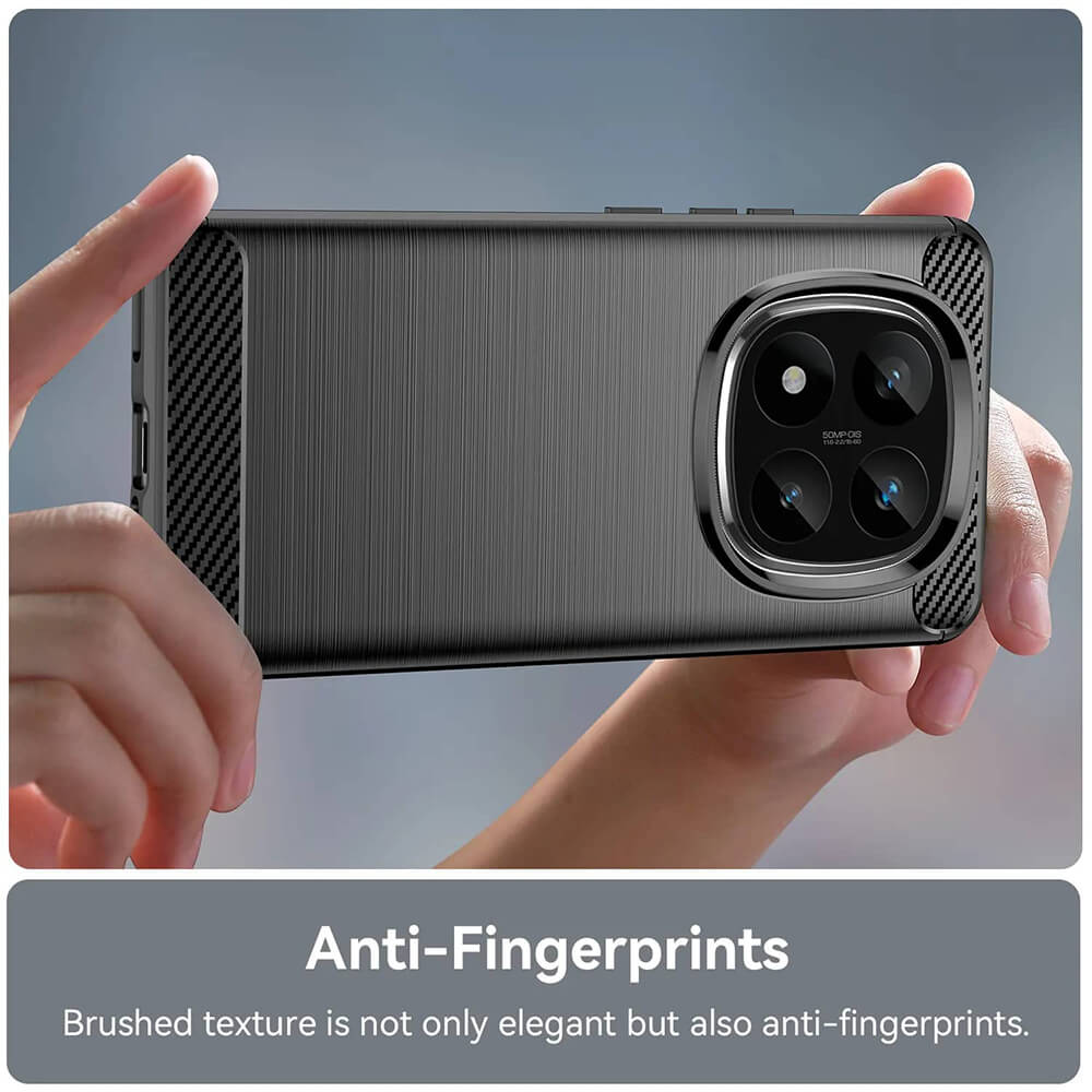 Techsuit Xiaomi Redmi Note 14 Pro+ 5G Carbon Silicone Θήκη Σιλικόνης TPU - Black