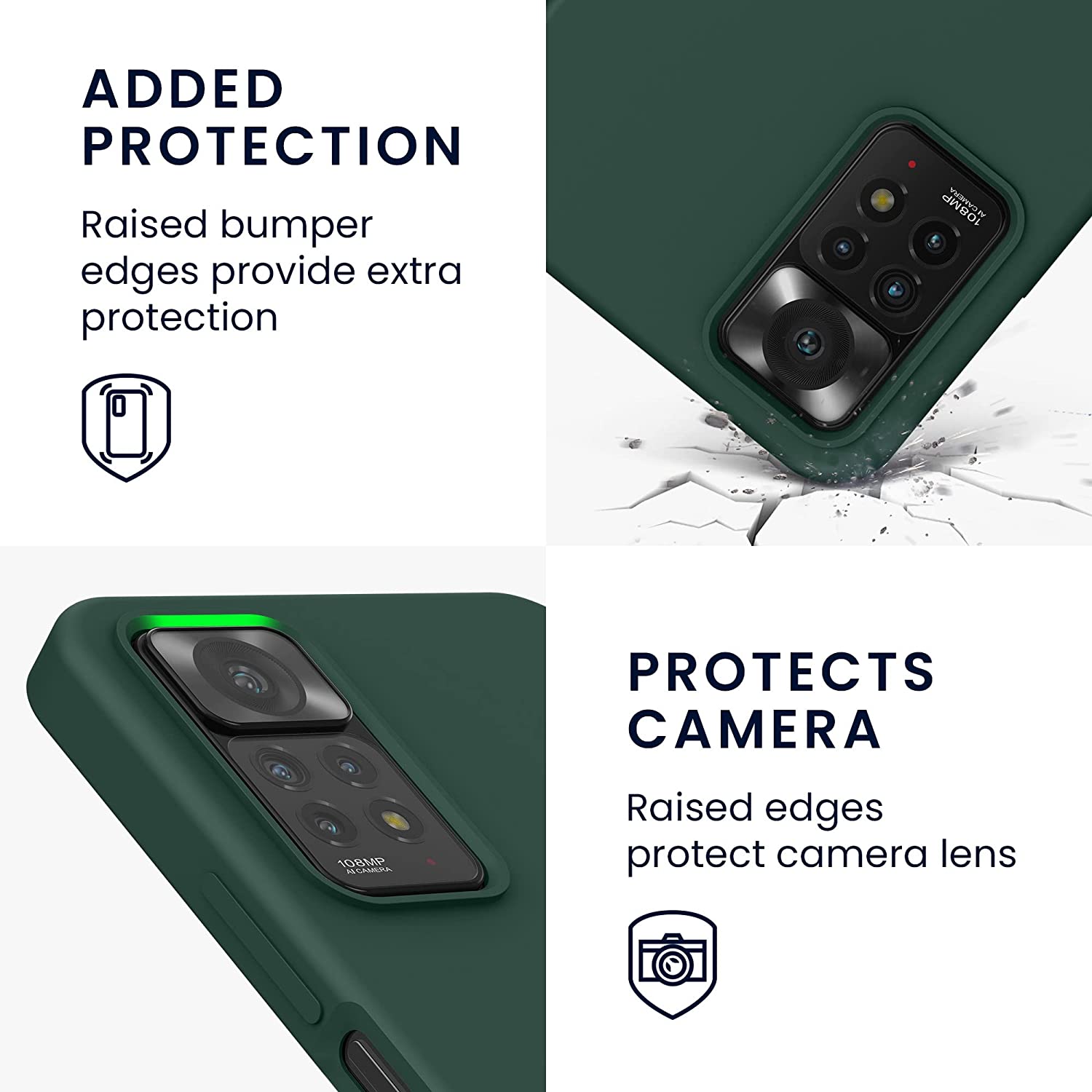 KW Xiaomi Redmi Note 11 Pro / Note 11 Pro 5G Θήκη Σιλικόνης Rubberized TPU - Moss Green - 57373.169