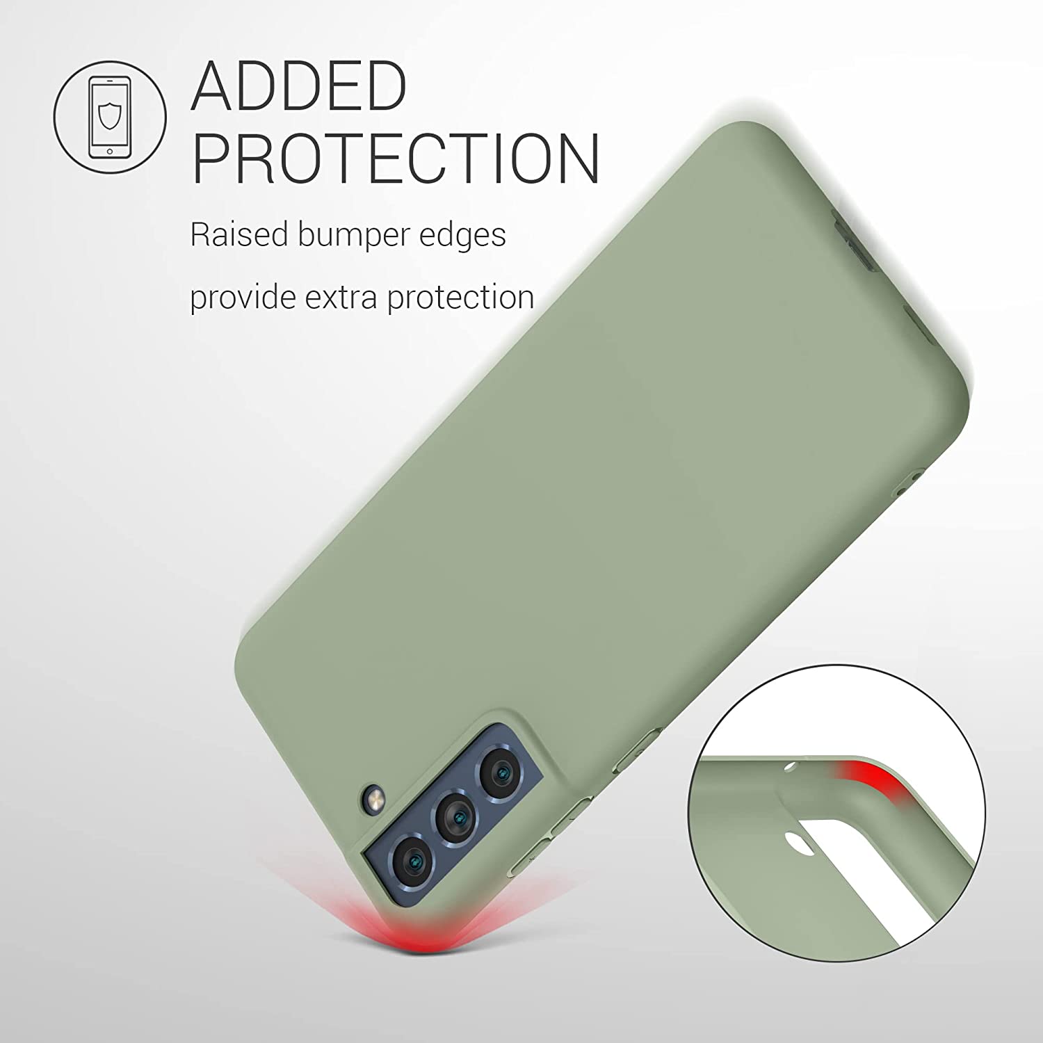 KW Samsung Galaxy S21 FE Θήκη Σιλικόνης TPU - Grey Green - 55484.172