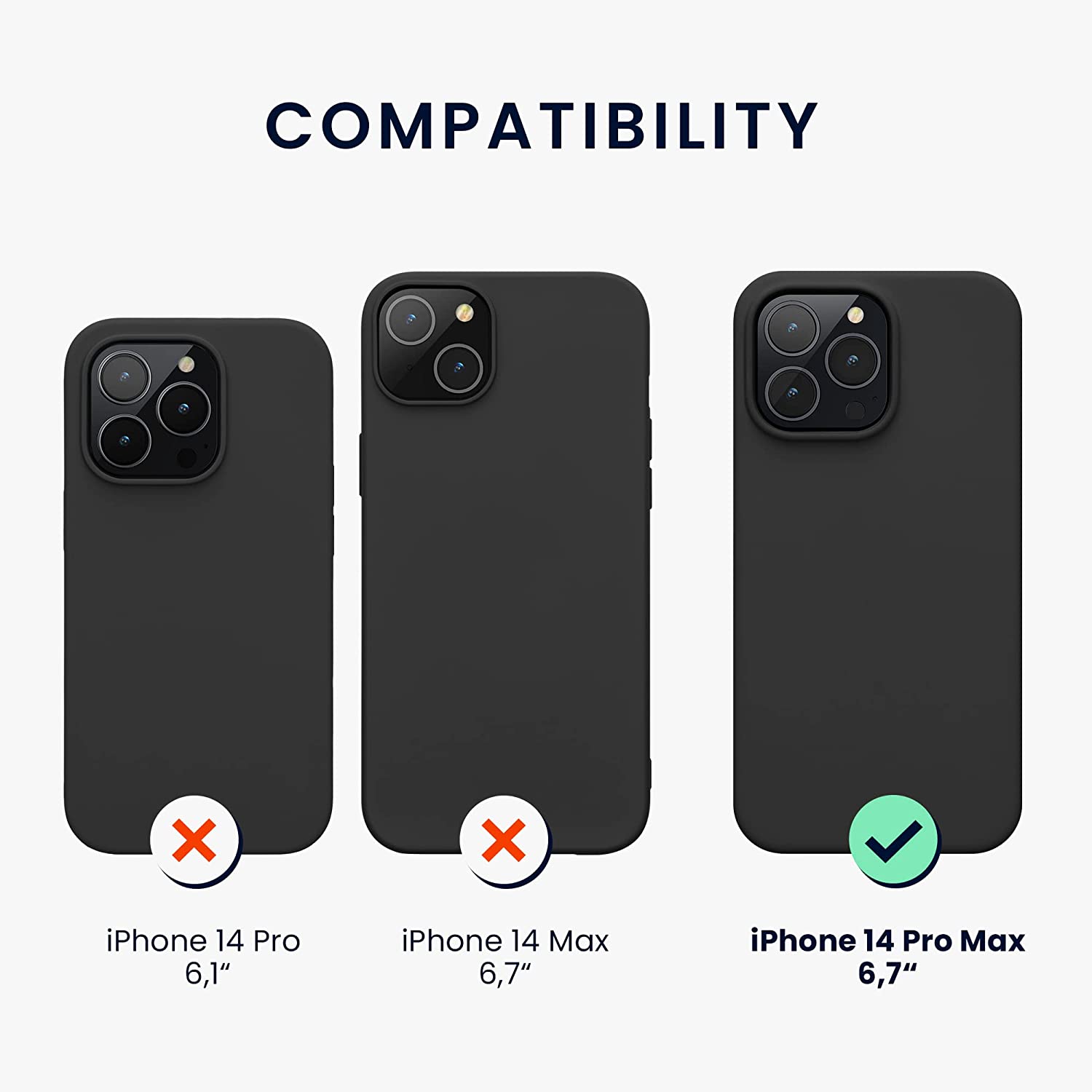 KW iPhone 14 Pro Max Θήκη Σιλικόνης Rubberized TPU - Black Matte - 59082.47