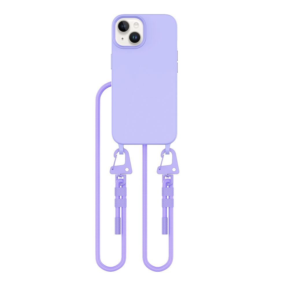 Tech - Protect iPhone 15 MagNecklace - MagSafe Θήκη Σιλικόνης TPU με Pυθμιζόμενο Αποσπώμενο Κορδόνι - Lavender