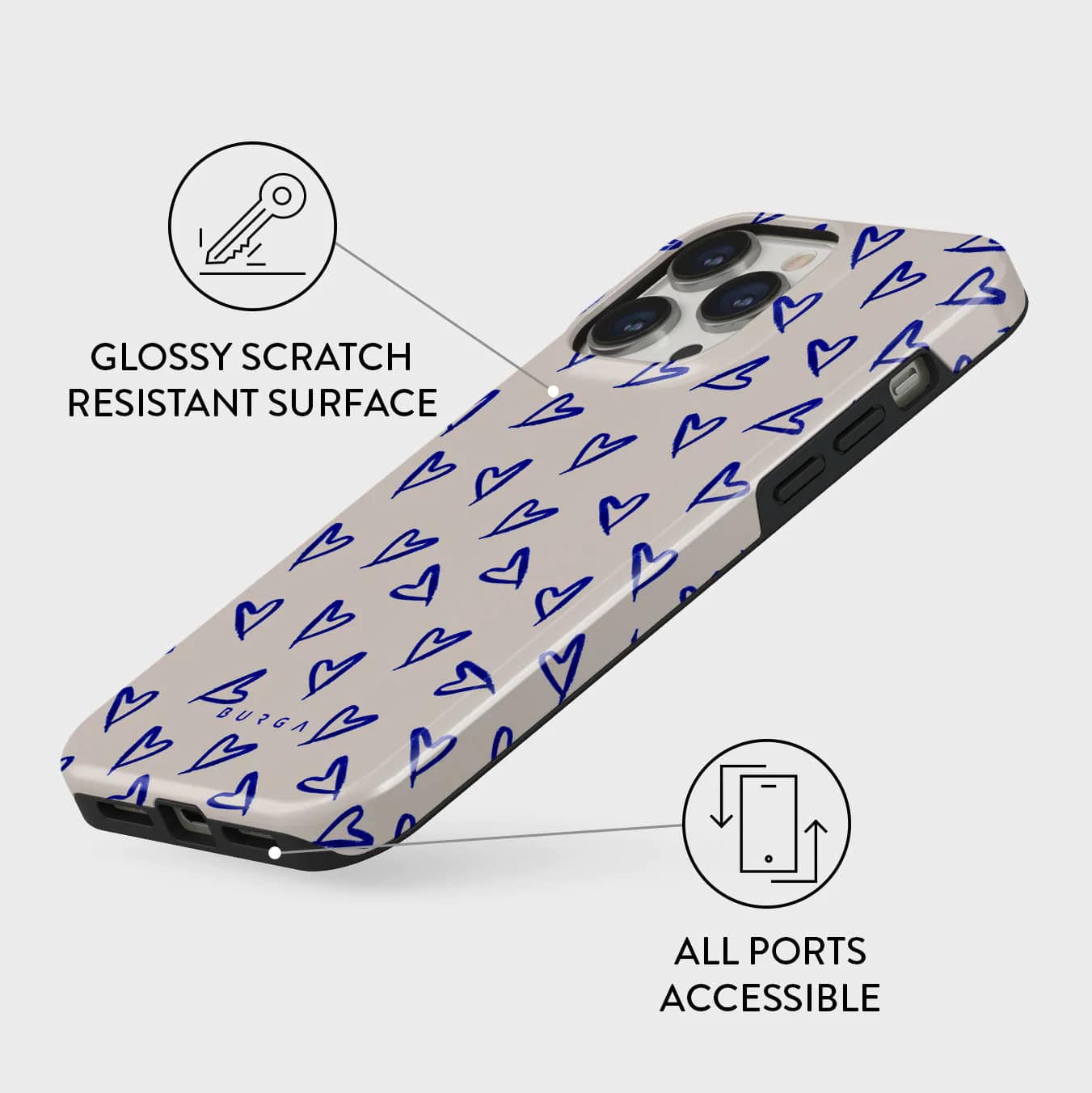 Burga iPhone 15 Pro Fashion Tough MagSafe Σκληρή Θήκη με MagSafe - Love Me Right
