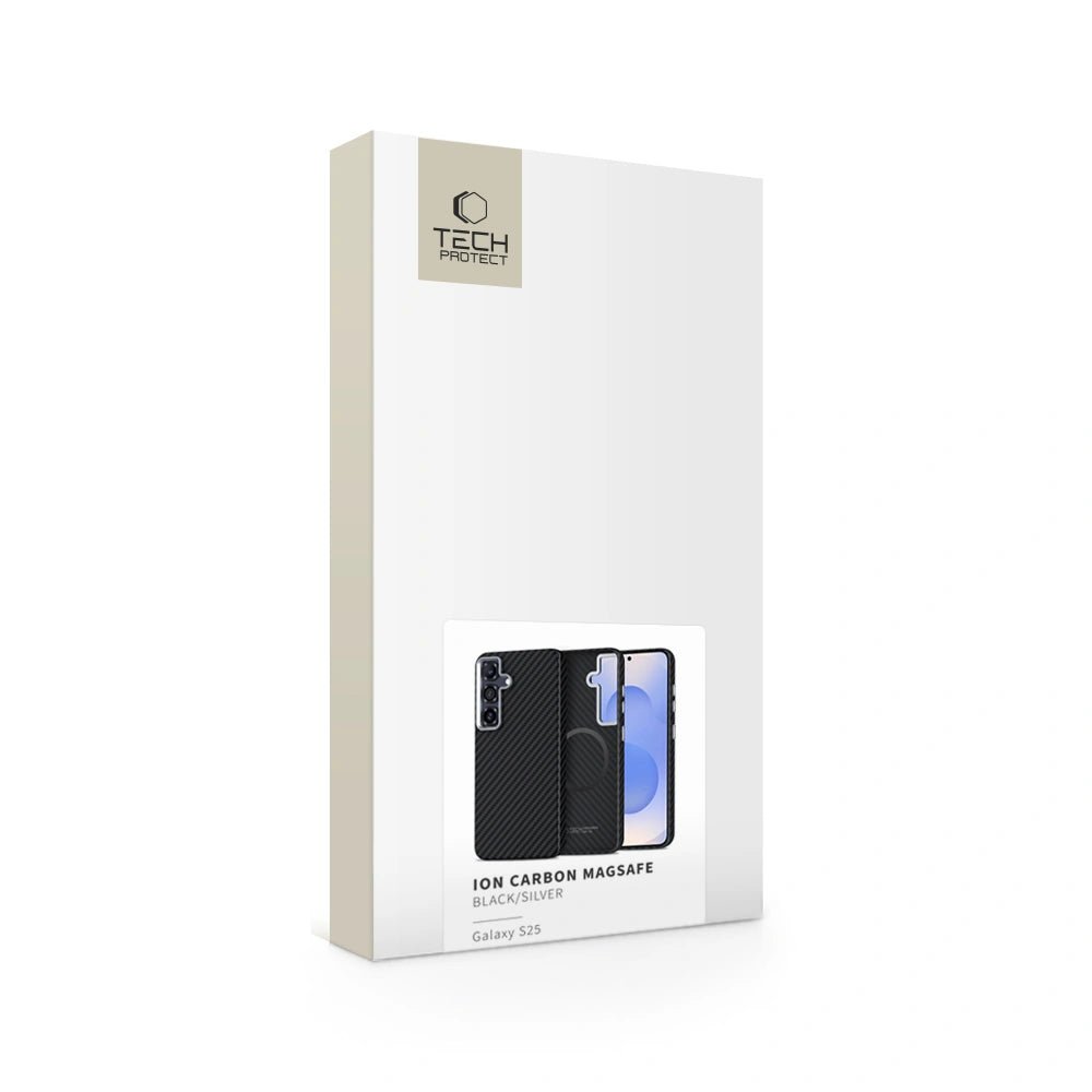 Tech - Protect Samsung Galaxy S25 - Ion Carbon MagSafe - Σκληρή Θήκη με MagSafe - Black / Silver