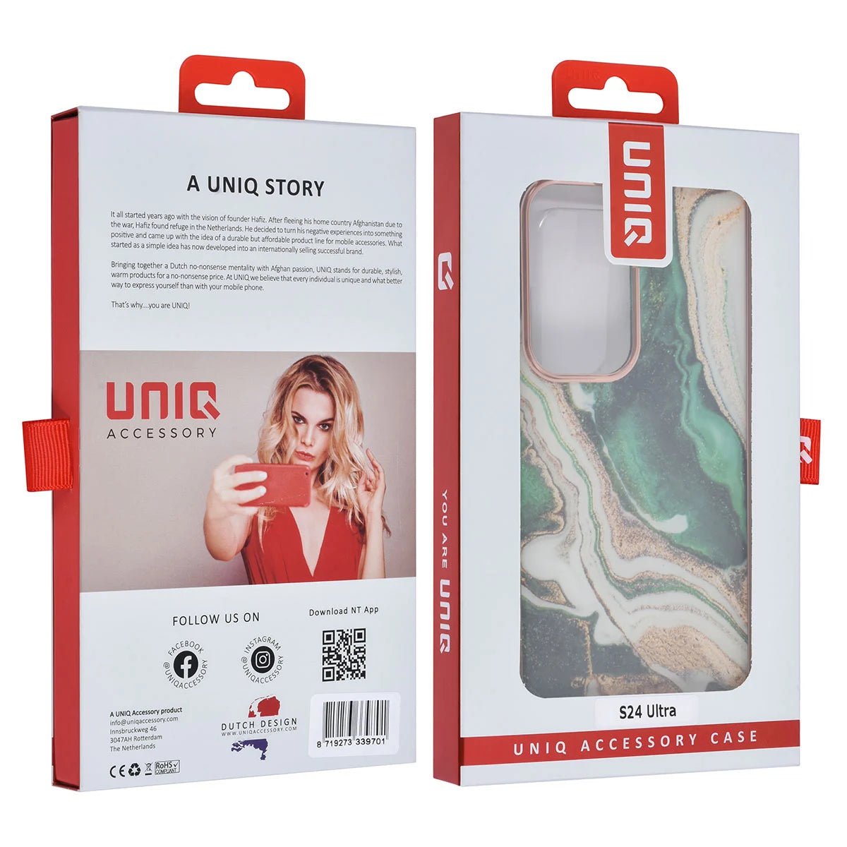 Tuniq Samsung Galaxy S24 Ultra - Σκληρή Θήκη με Πλαίσιο Σιλικόνης - Σχέδιο Μάρμαρο - Πράσινη
