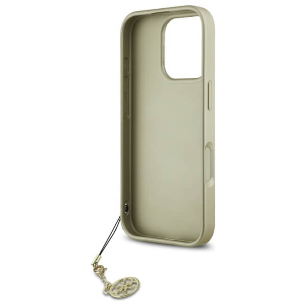 Guess iPhone 16 Pro - 4G Charms Collection - Θήκη με Επένδυση Συνθετικού Δέρματος - Black - GUHCP16LGF4GGR