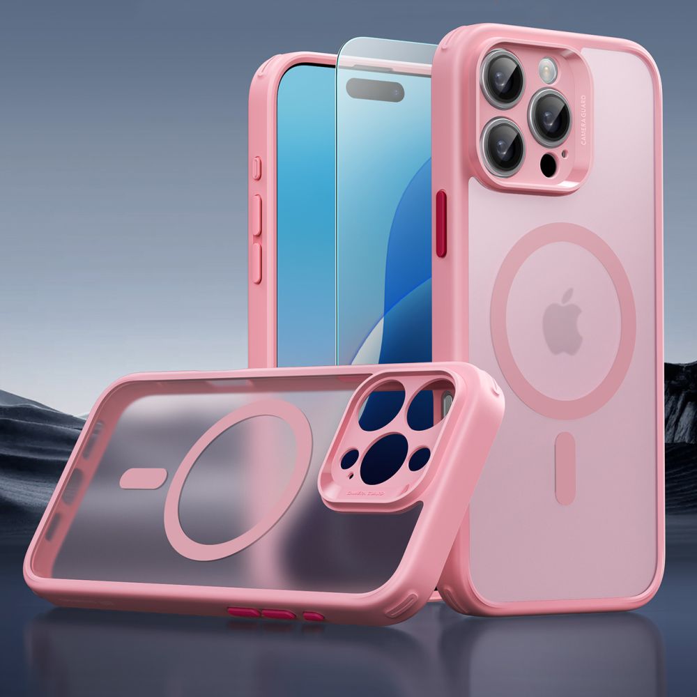 ESR iPhone 16 Pro Max - Classic Pro Halolock - Σετ με 1 Αντιχαρακτικό Γυαλί Οθόνης και Θήκη MagSafe - Frosted Pink