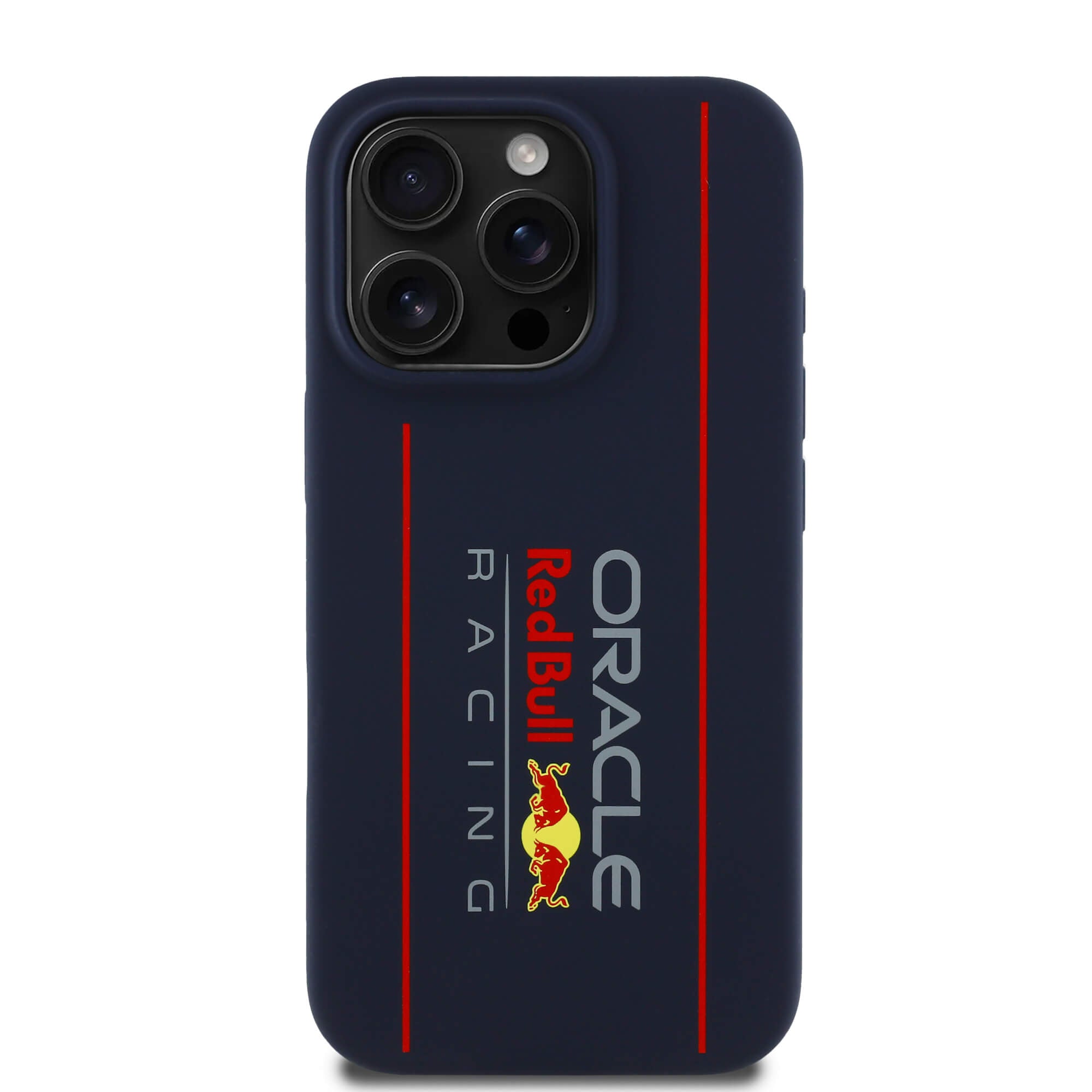 Red Bull iPhone 15 Pro - Silicone Vertical Logo - MagSafe Σκληρή Θήκη με Πλαίσιο Σιλικόνης - Navy - RBHMP15L24SIOLRV