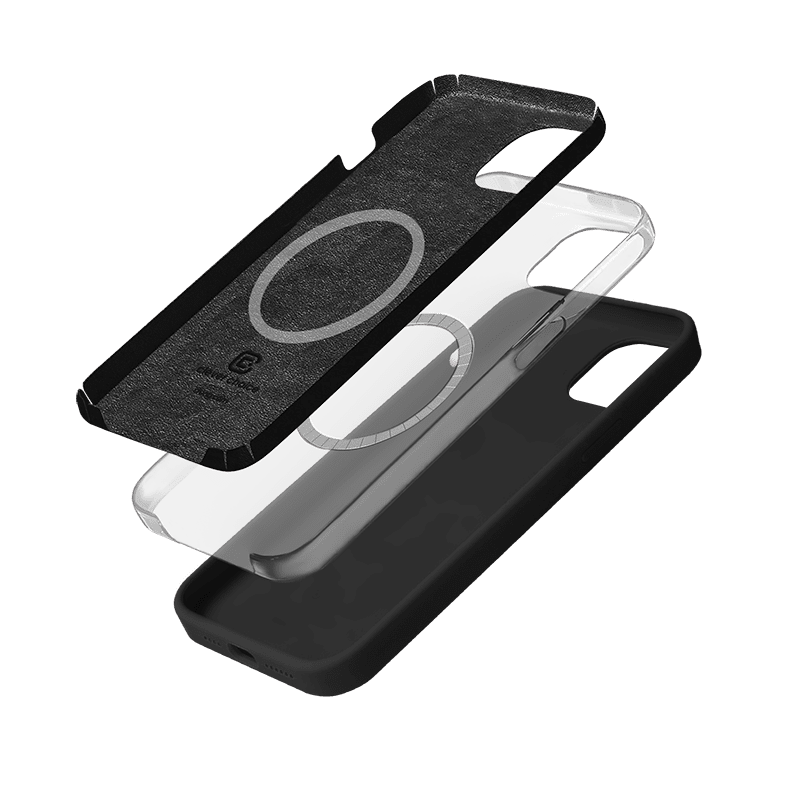 Crong iPhone 14 Plus Color Cover Magnetic - Θήκη Σιλικόνης με MagSafe - Black