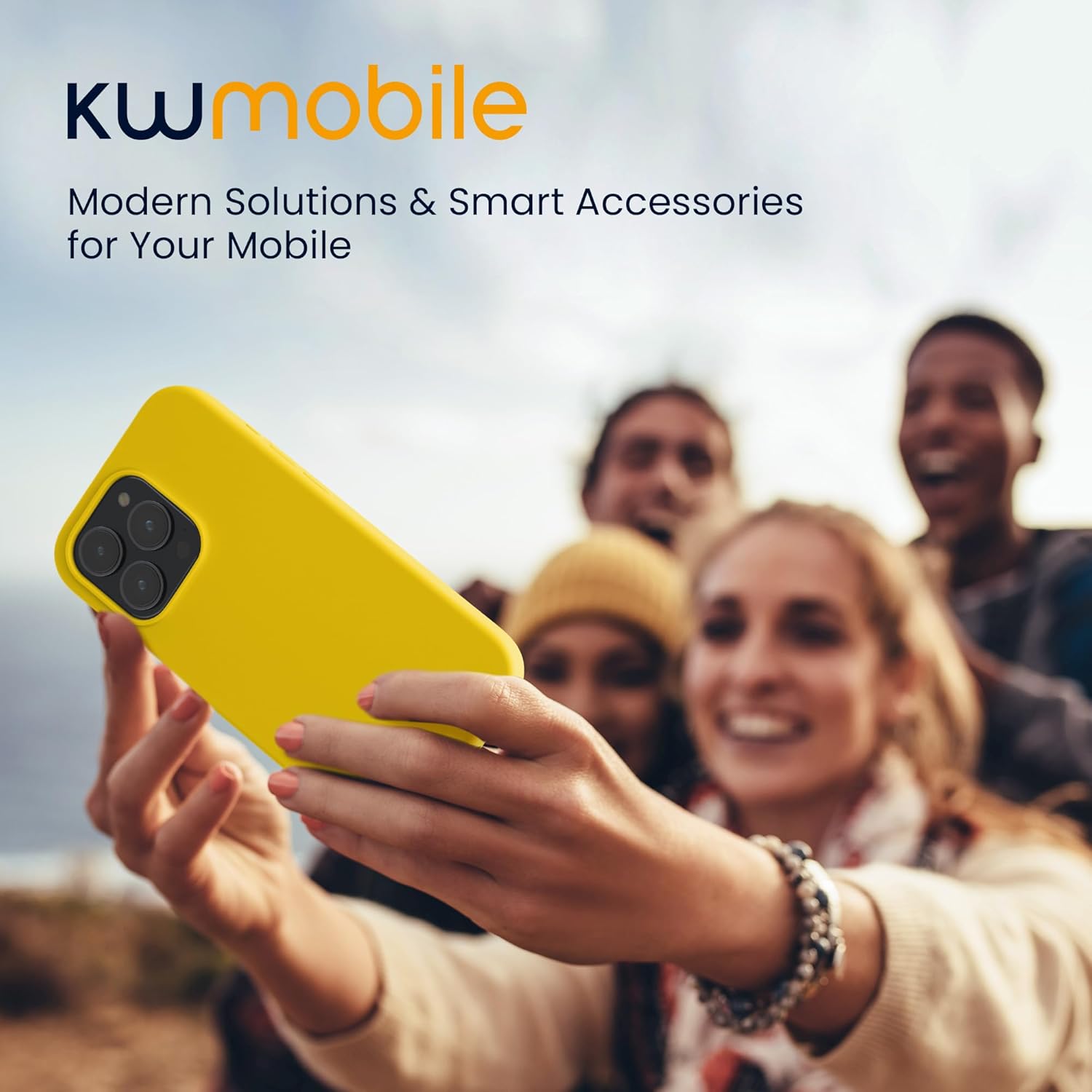 KW iPhone 15 Pro Θήκη Σιλικόνης Rubberized TPU - Bright Yellow