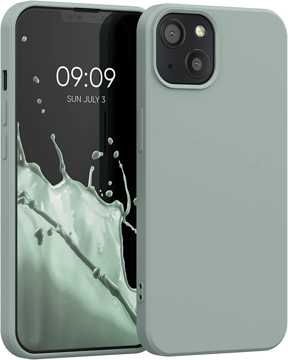 KW iPhone 13 Θήκη Σιλικόνης Rubberized TPU - Grey Green - 55948.172