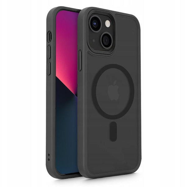 Tech - Protect iPhone 13 MagMat Matte Σκληρή Θήκη με Πλαίσιο Σιλικόνης και MagSafe - Black / Ημιδιάφανη