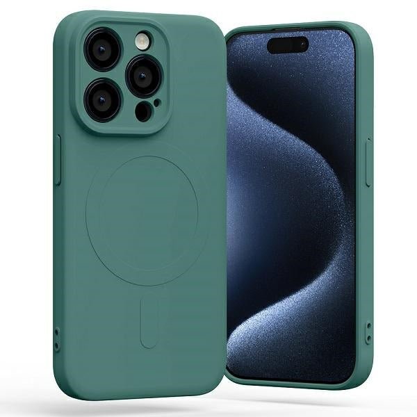 Mercury iPhone 15 Pro Semi - Silicone Magsafe Θήκη Σιλικόνης TPU - Green