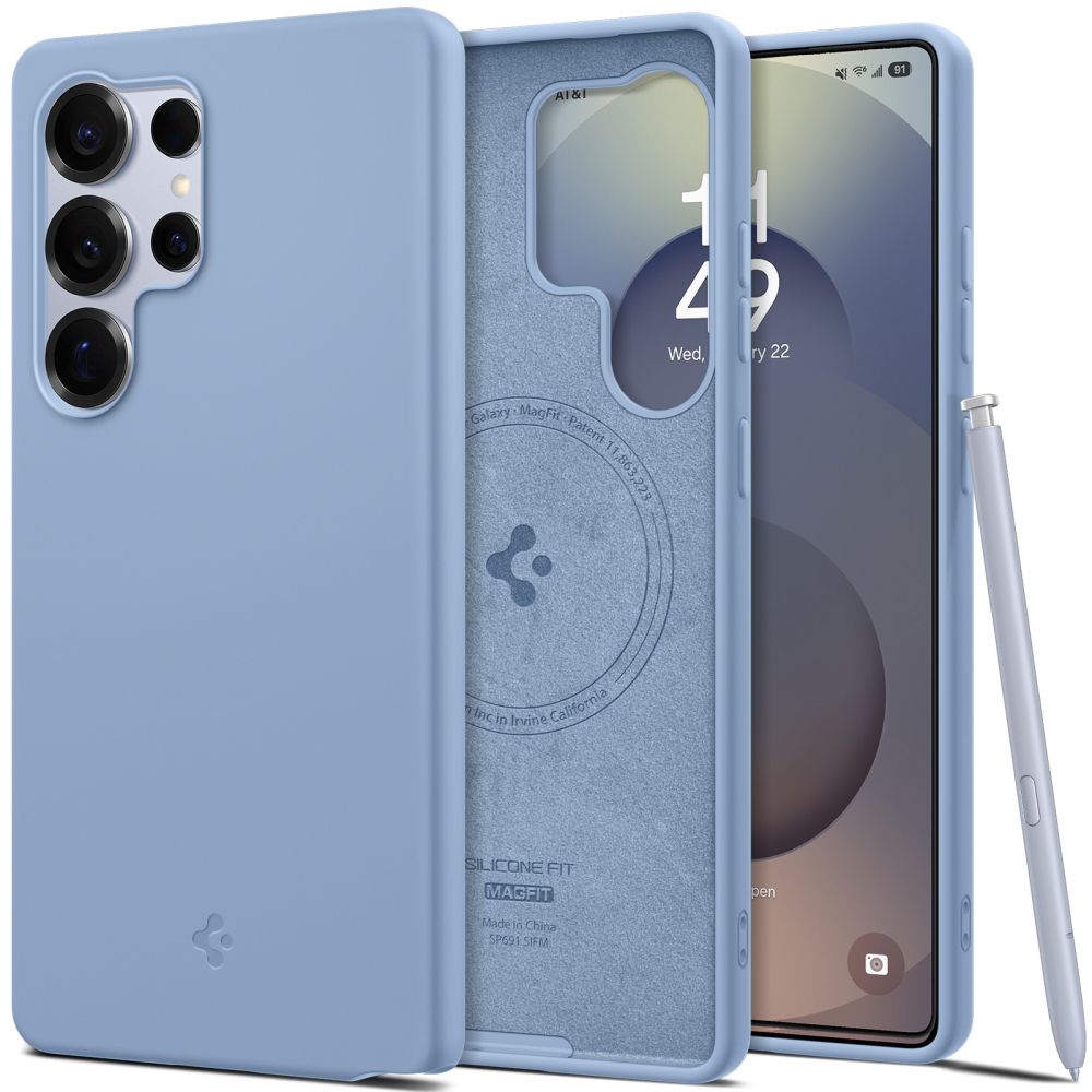 Spigen Samsung Galaxy S25 Ultra - Silicone Fit Mag Θήκη Σιλικόνης με MagSafe - Sapphire Blue