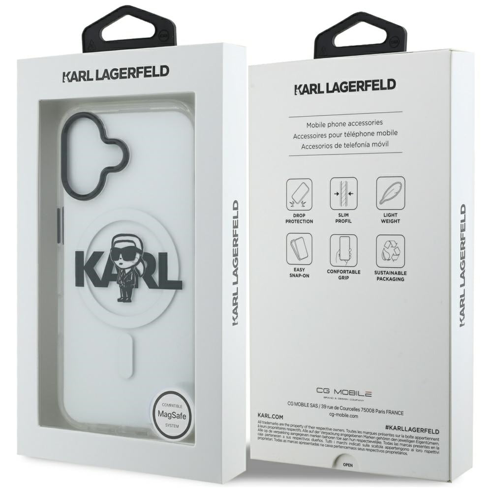 Karl Lagerfeld iPhone 17 - IML Karl Sketch Logo MagSafe - Σκληρή Θήκη με Πλαίσιο Σιλικόνης - Clear - KLHMP17SHGKIGKBT