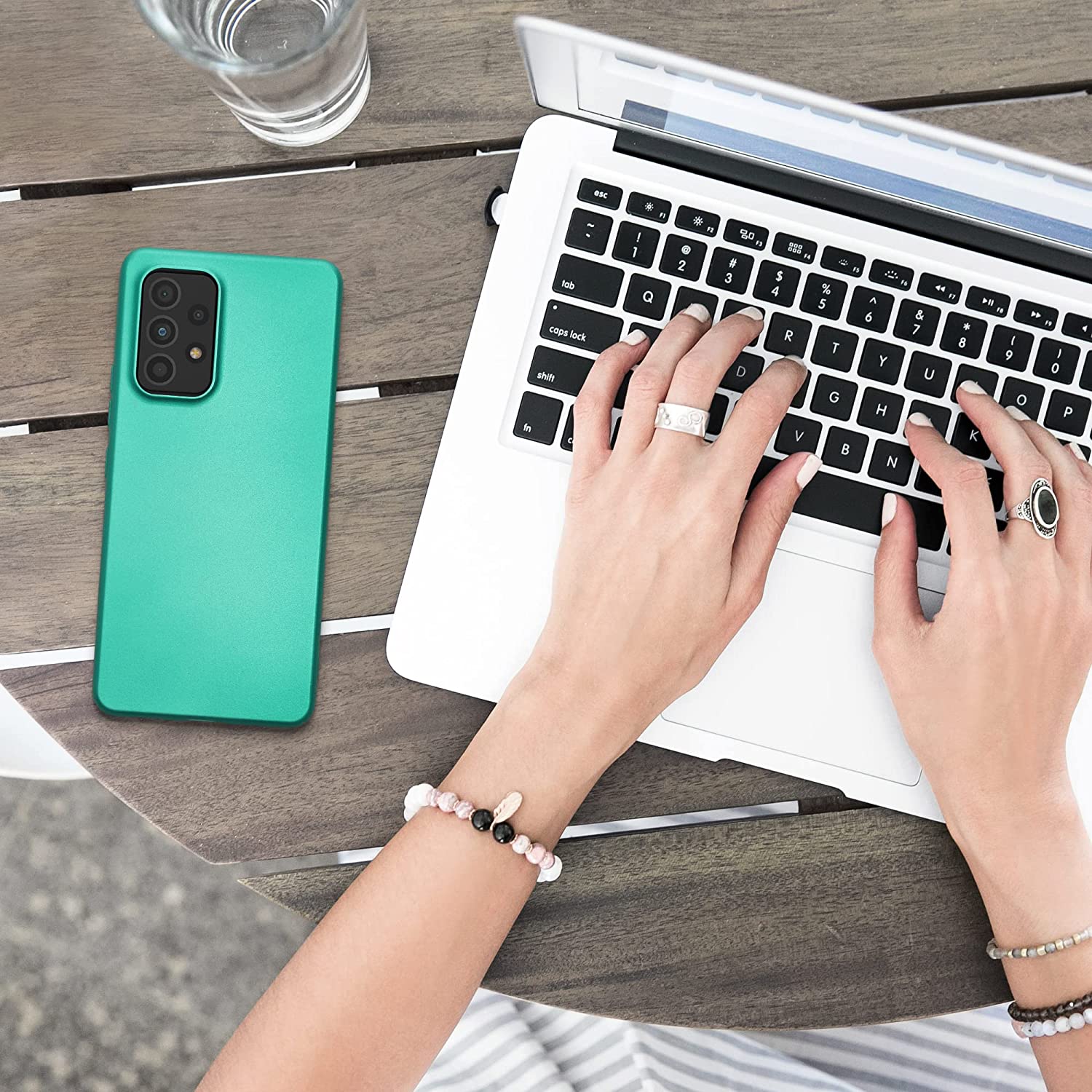 KW Samsung Galaxy A53 5G Θήκη Σιλικόνης TPU - Metallic Turquoise - 57958.128