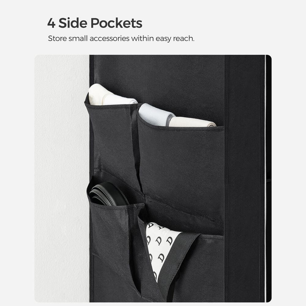 Songmics Υφασμάτινη Ντουλάπα με Ράγα Ρούχων και Ράφια - 45 x 170 x 167 cm - Black - RYG094B02