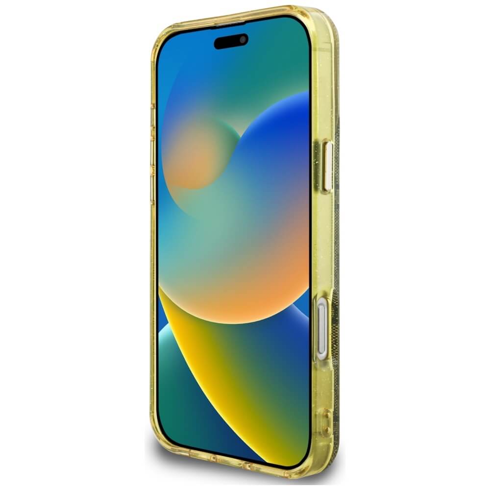 Guess iPhone 16 Pro Max - IML Metal Glitter 4G Circle Triangle MagSafe - Σκληρή Θήκη με Πλαίσιο Σιλικόνης και MagSafe - Brown - GUHMP16XHG4PRTGW