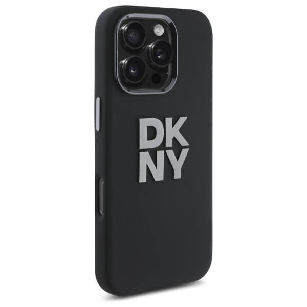 DKNY iPhone 16 Pro Max - Liquid Silicone Metal Logo - Σκληρή Θήκη με Πλαίσιο Σιλικόνης - Black