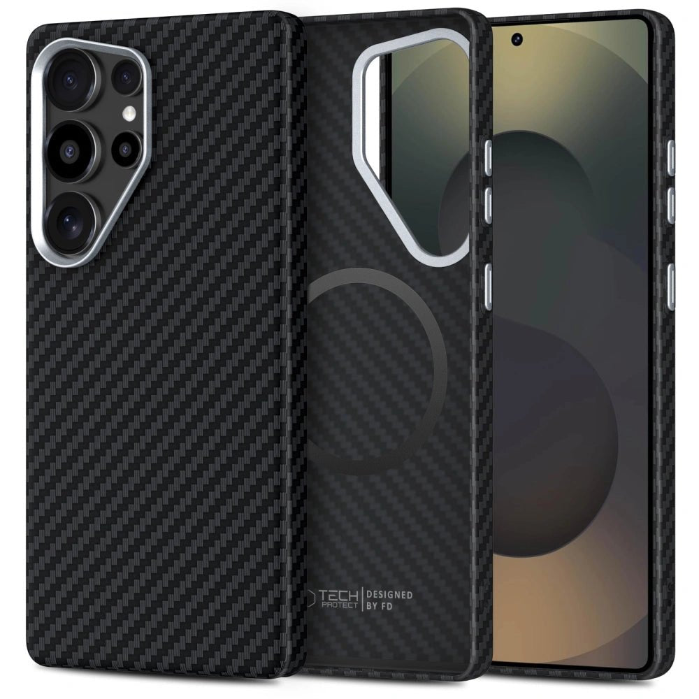 Tech - Protect Samsung Galaxy S25 Ultra - Ion Carbon MagSafe - Σκληρή Θήκη με MagSafe - Black / Silver